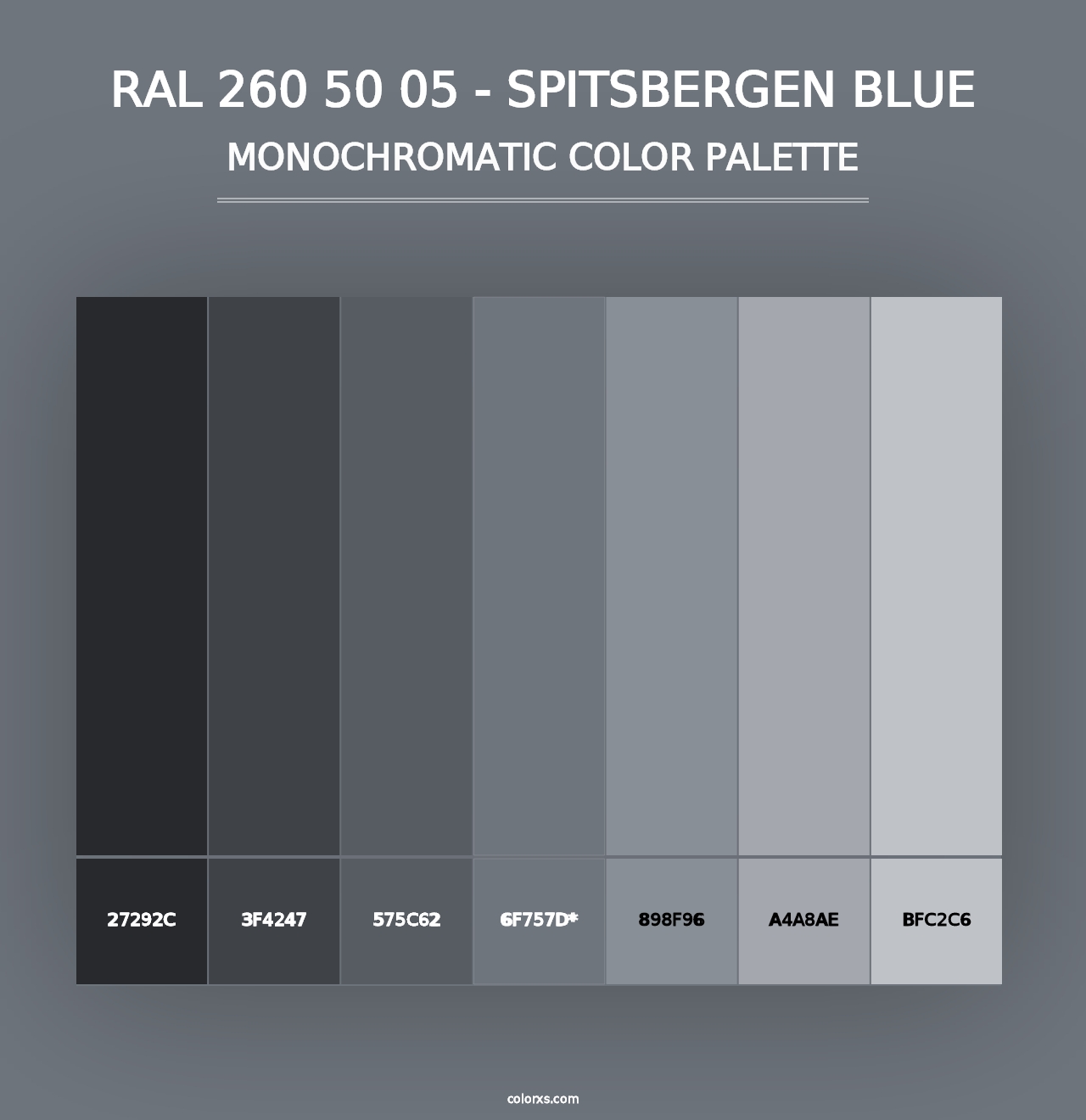 RAL 260 50 05 - Spitsbergen Blue - Monochromatic Color Palette