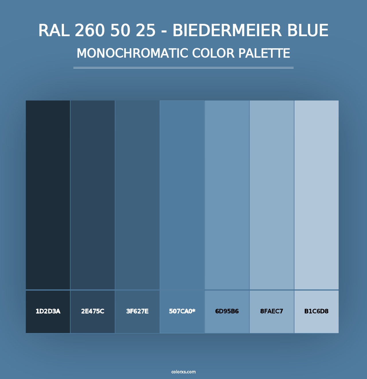 RAL 260 50 25 - Biedermeier Blue - Monochromatic Color Palette