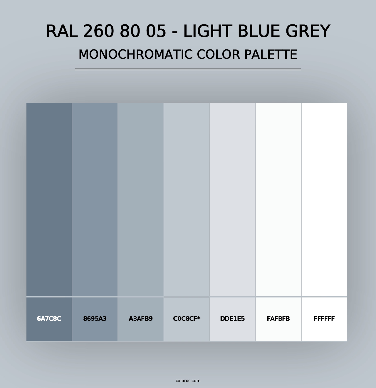 RAL 260 80 05 - Light Blue Grey - Monochromatic Color Palette