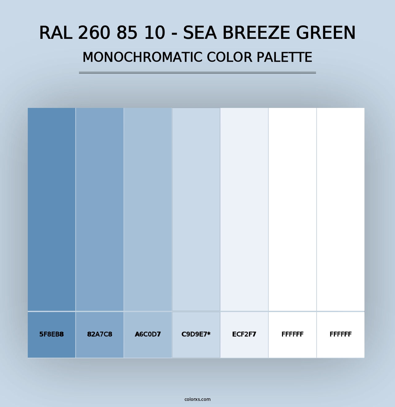 RAL 260 85 10 - Sea Breeze Green - Monochromatic Color Palette