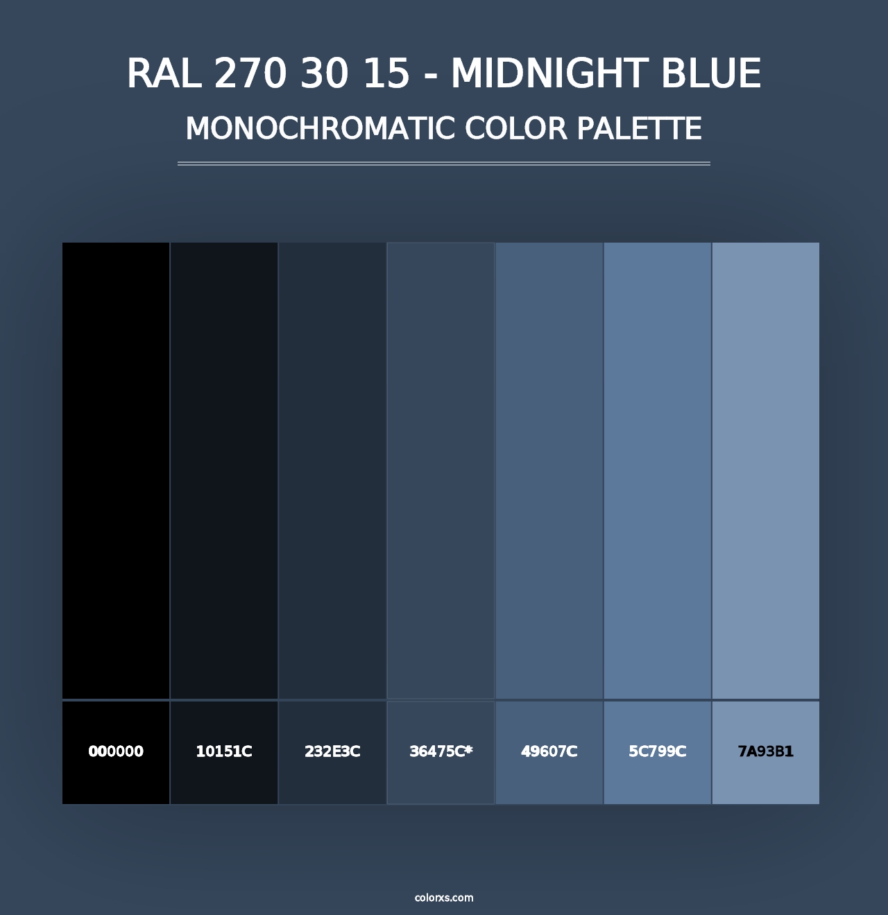 RAL 270 30 15 - Midnight Blue - Monochromatic Color Palette