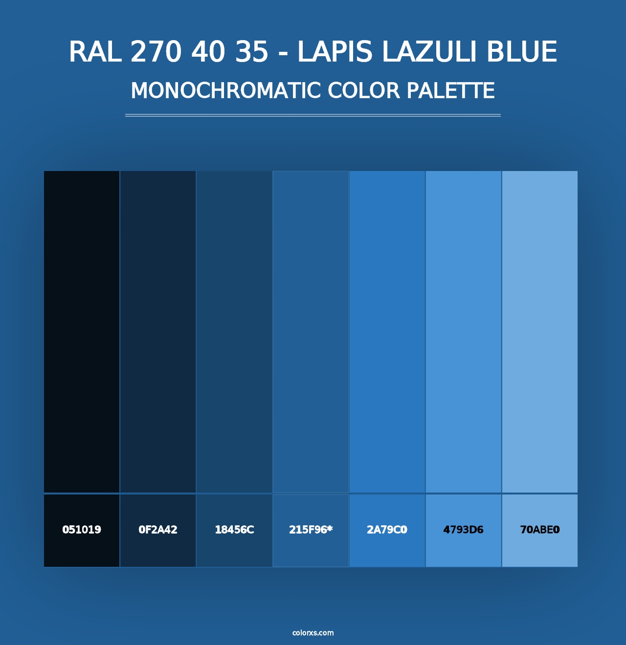 RAL 270 40 35 - Lapis Lazuli Blue - Monochromatic Color Palette