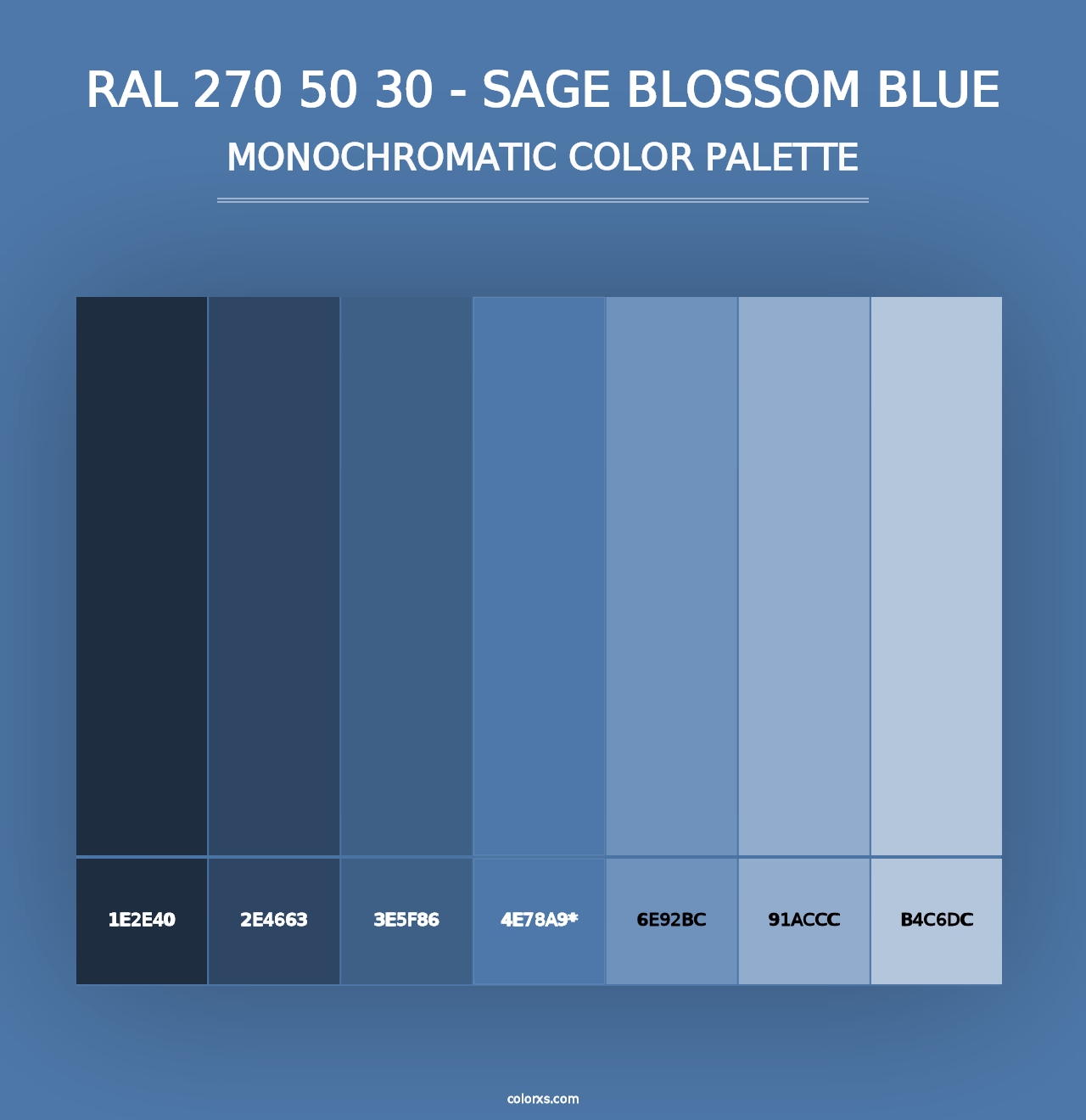 RAL 270 50 30 - Sage Blossom Blue - Monochromatic Color Palette