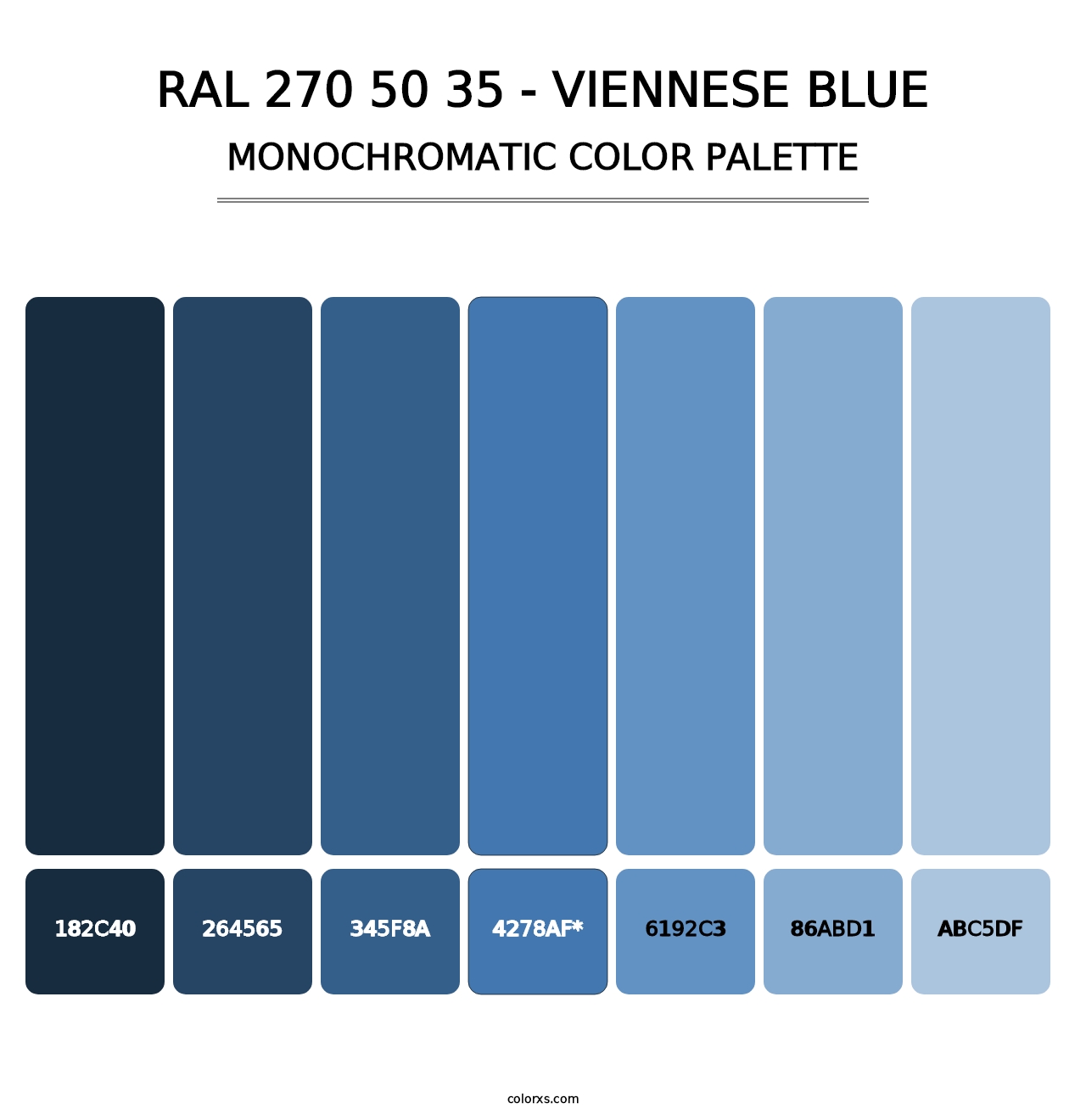 RAL 270 50 35 - Viennese Blue - Monochromatic Color Palette