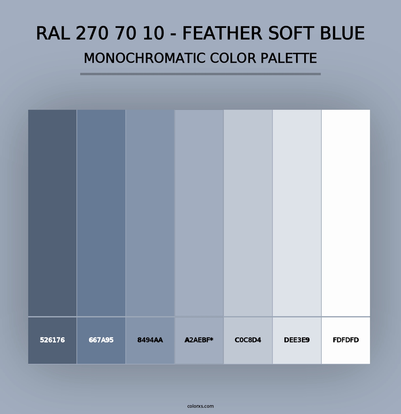 RAL 270 70 10 - Feather Soft Blue - Monochromatic Color Palette