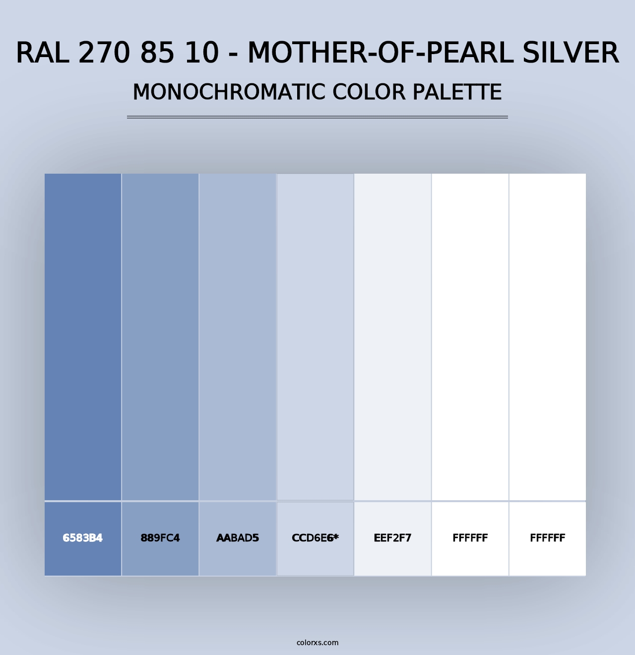 RAL 270 85 10 - Mother-Of-Pearl Silver - Monochromatic Color Palette