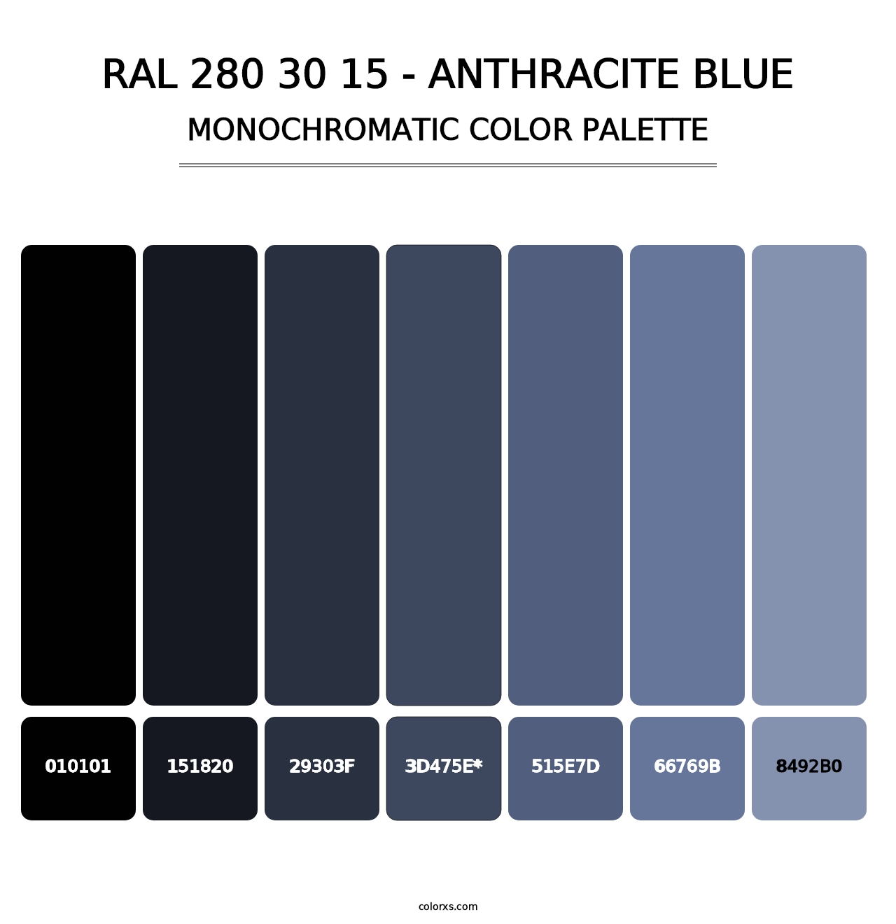 RAL 280 30 15 - Anthracite Blue - Monochromatic Color Palette