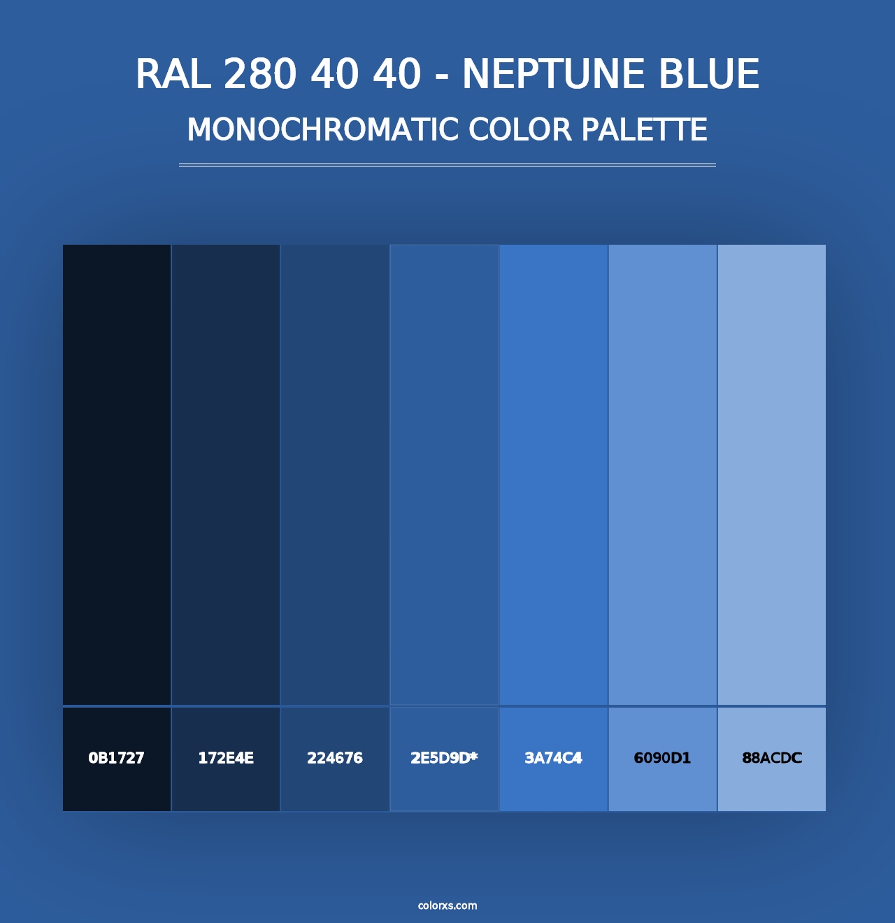 RAL 280 40 40 - Neptune Blue - Monochromatic Color Palette