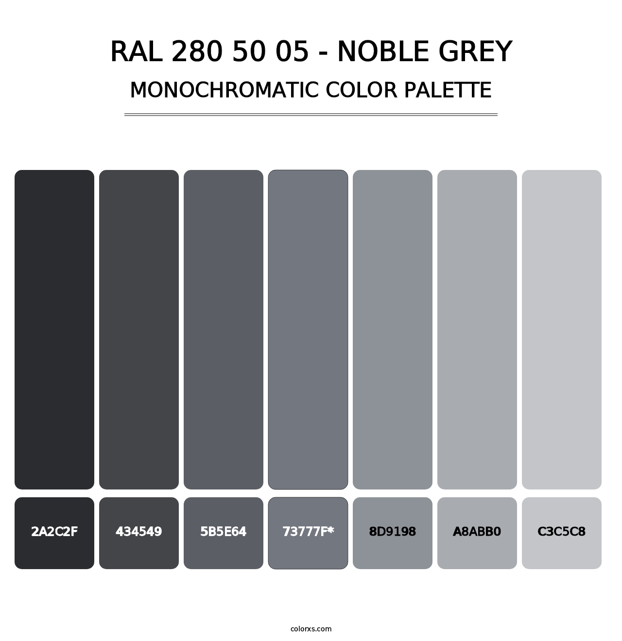 RAL 280 50 05 - Noble Grey - Monochromatic Color Palette