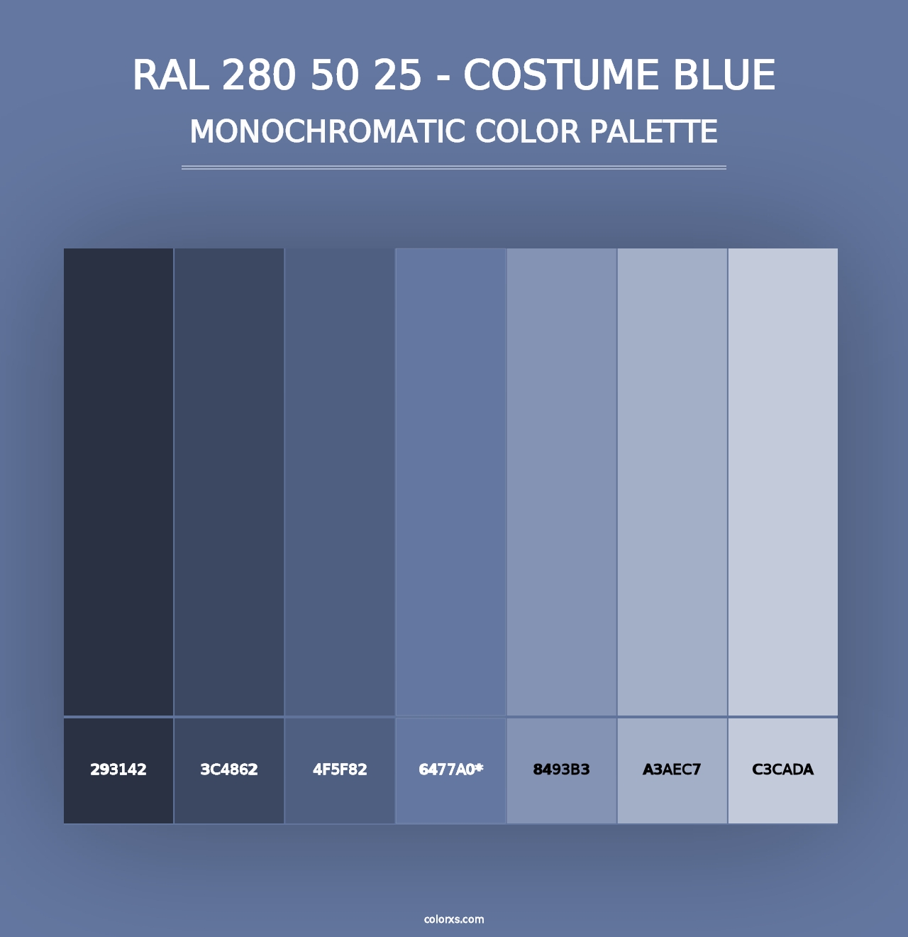 RAL 280 50 25 - Costume Blue - Monochromatic Color Palette