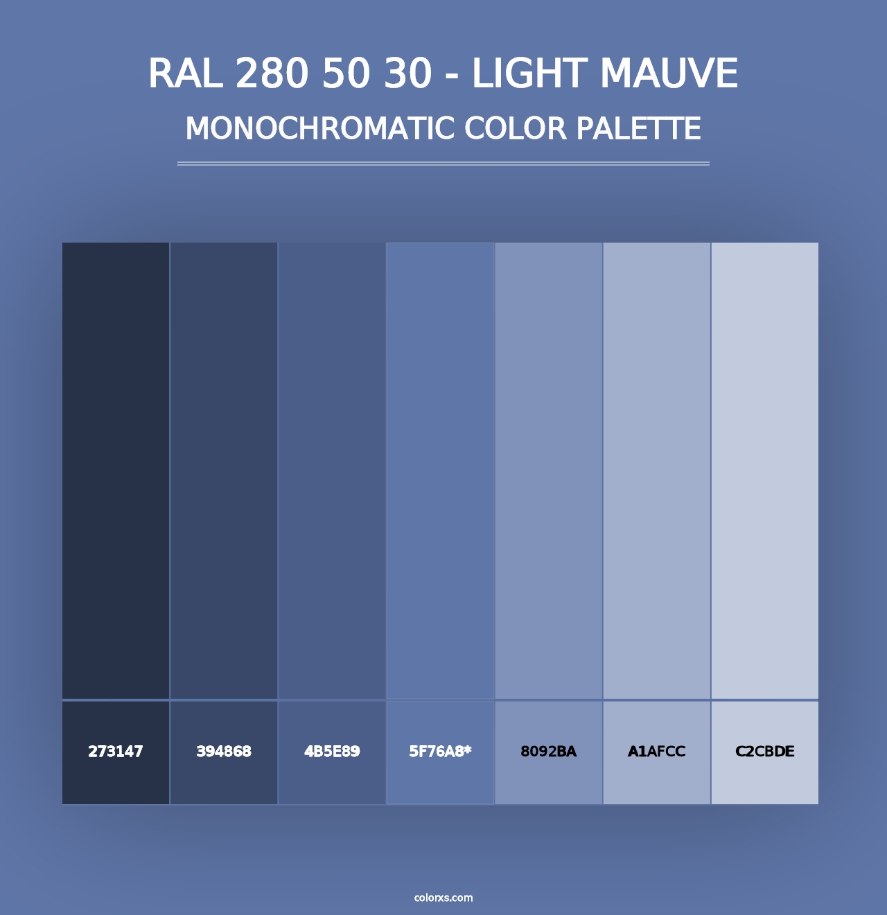 RAL 280 50 30 - Light Mauve - Monochromatic Color Palette