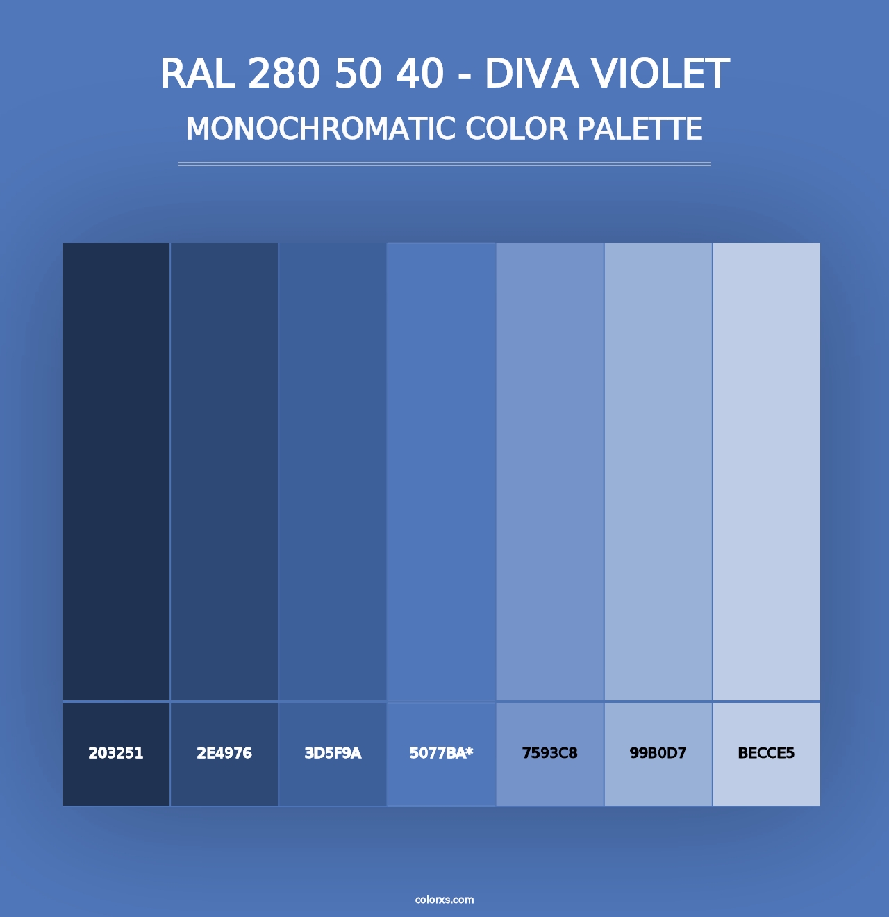 RAL 280 50 40 - Diva Violet - Monochromatic Color Palette