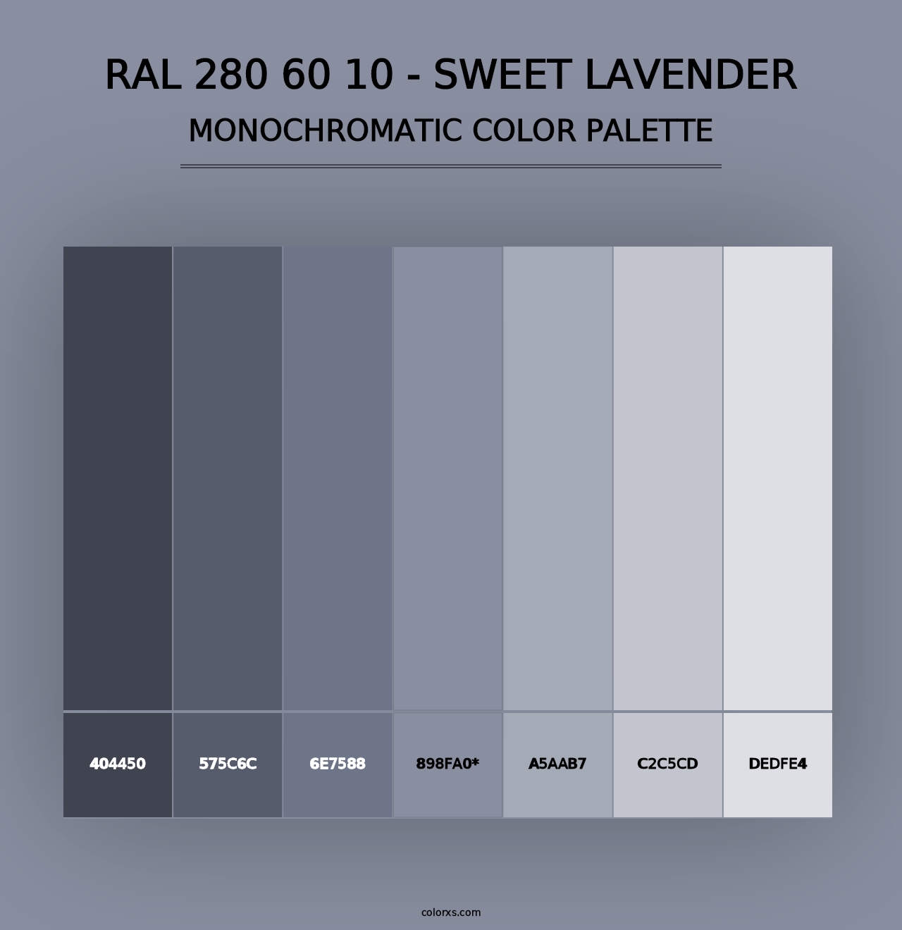 RAL 280 60 10 - Sweet Lavender - Monochromatic Color Palette