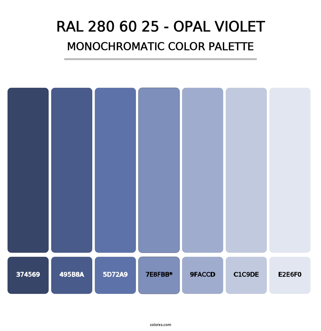 RAL 280 60 25 - Opal Violet - Monochromatic Color Palette