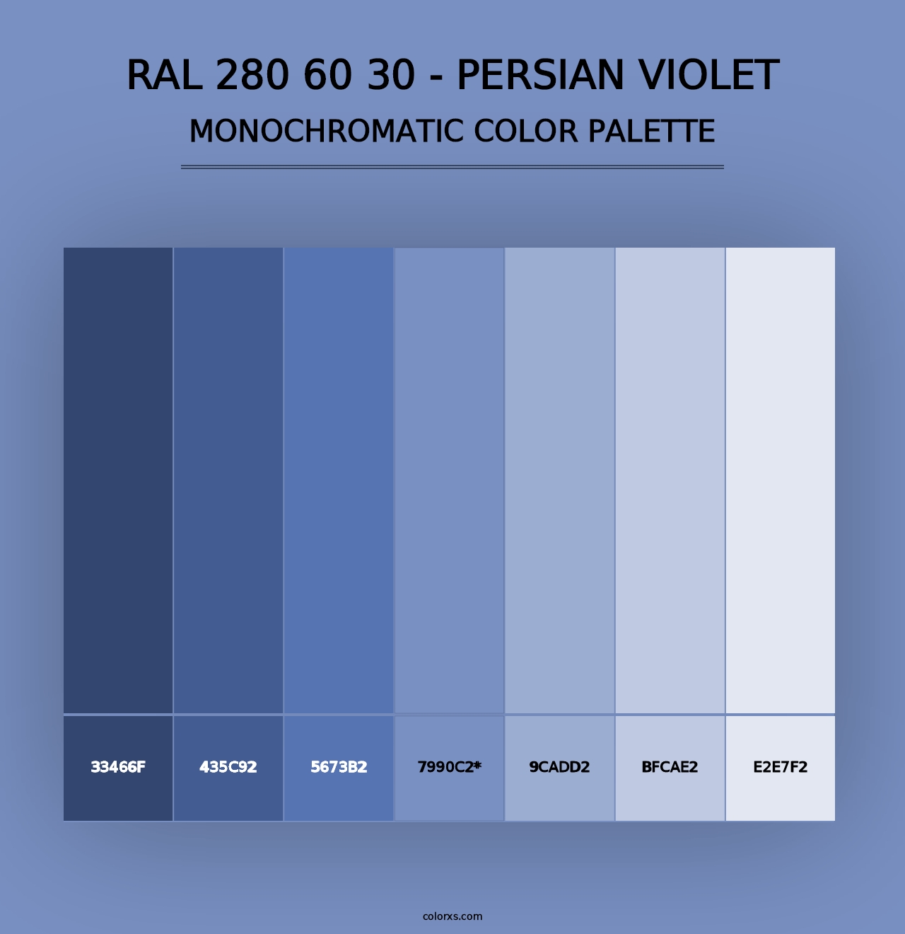 RAL 280 60 30 - Persian Violet - Monochromatic Color Palette