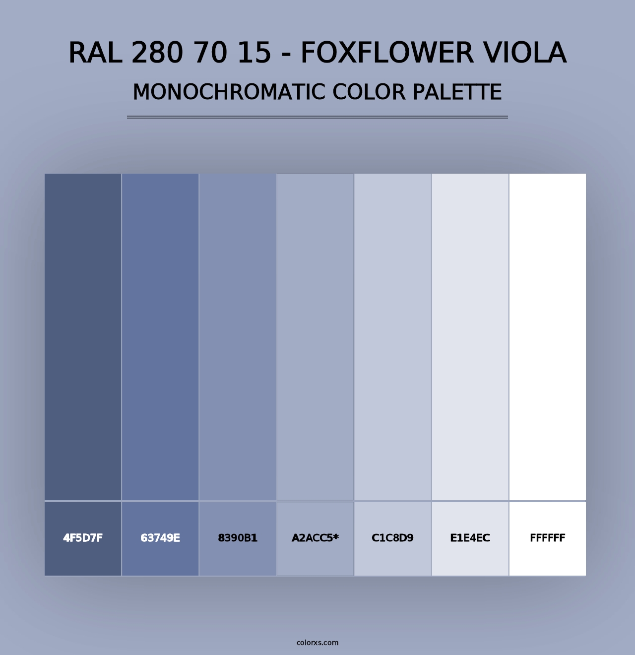 RAL 280 70 15 - Foxflower Viola - Monochromatic Color Palette