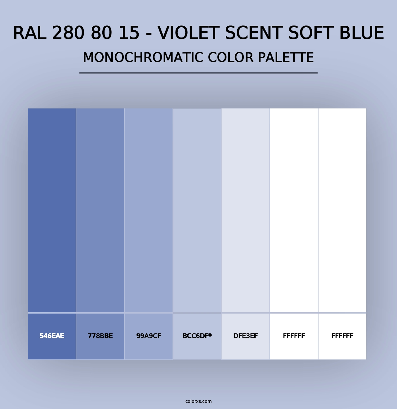 RAL 280 80 15 - Violet Scent Soft Blue - Monochromatic Color Palette