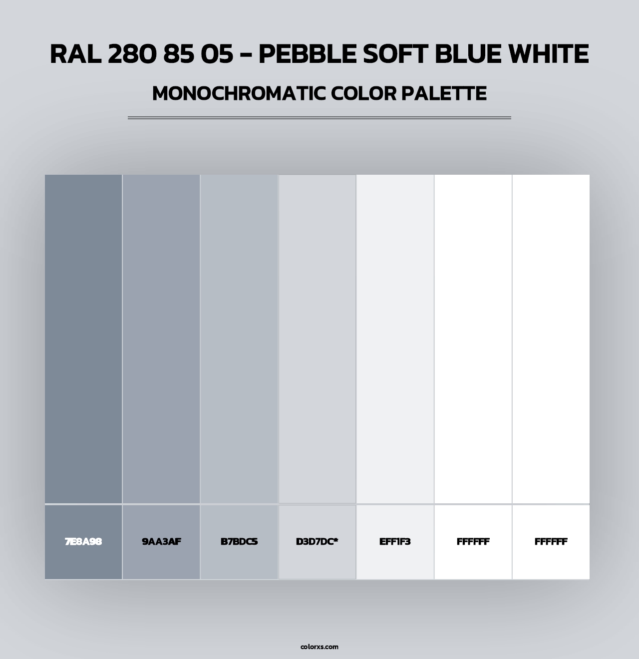 RAL 280 85 05 - Pebble Soft Blue White - Monochromatic Color Palette