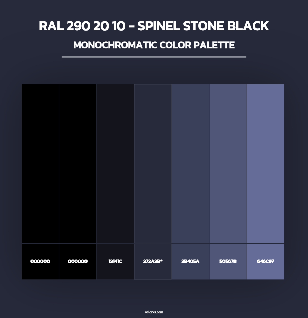 RAL 290 20 10 - Spinel Stone Black - Monochromatic Color Palette