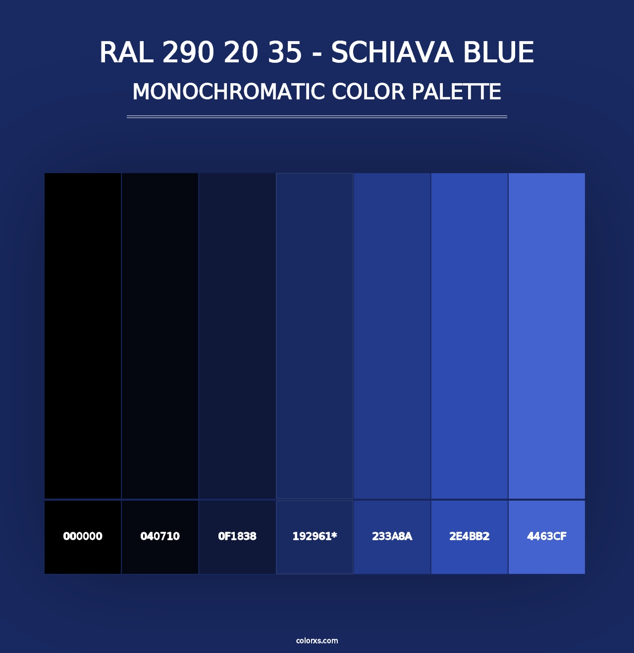 RAL 290 20 35 - Schiava Blue - Monochromatic Color Palette