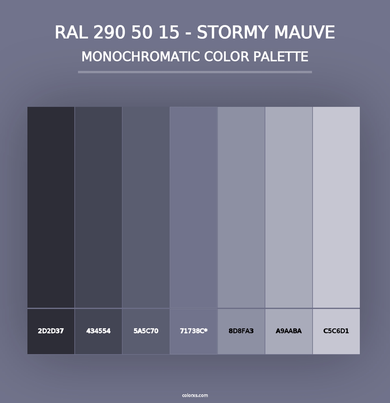 RAL 290 50 15 - Stormy Mauve - Monochromatic Color Palette