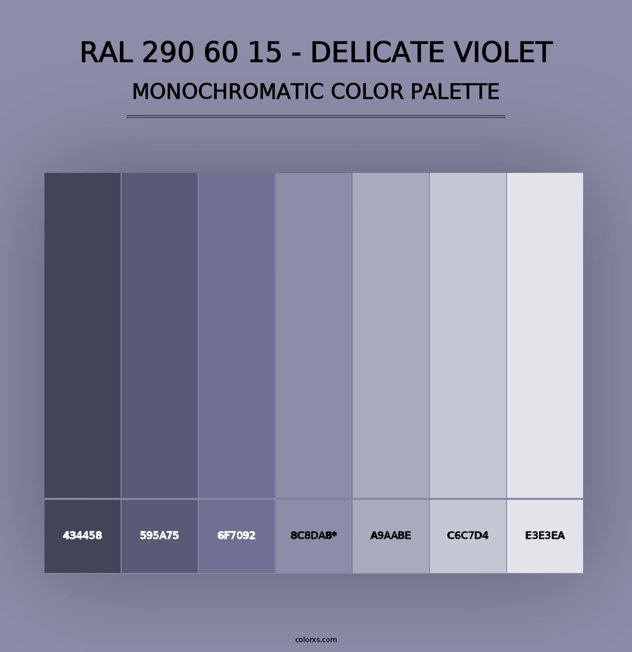 RAL 290 60 15 - Delicate Violet - Monochromatic Color Palette