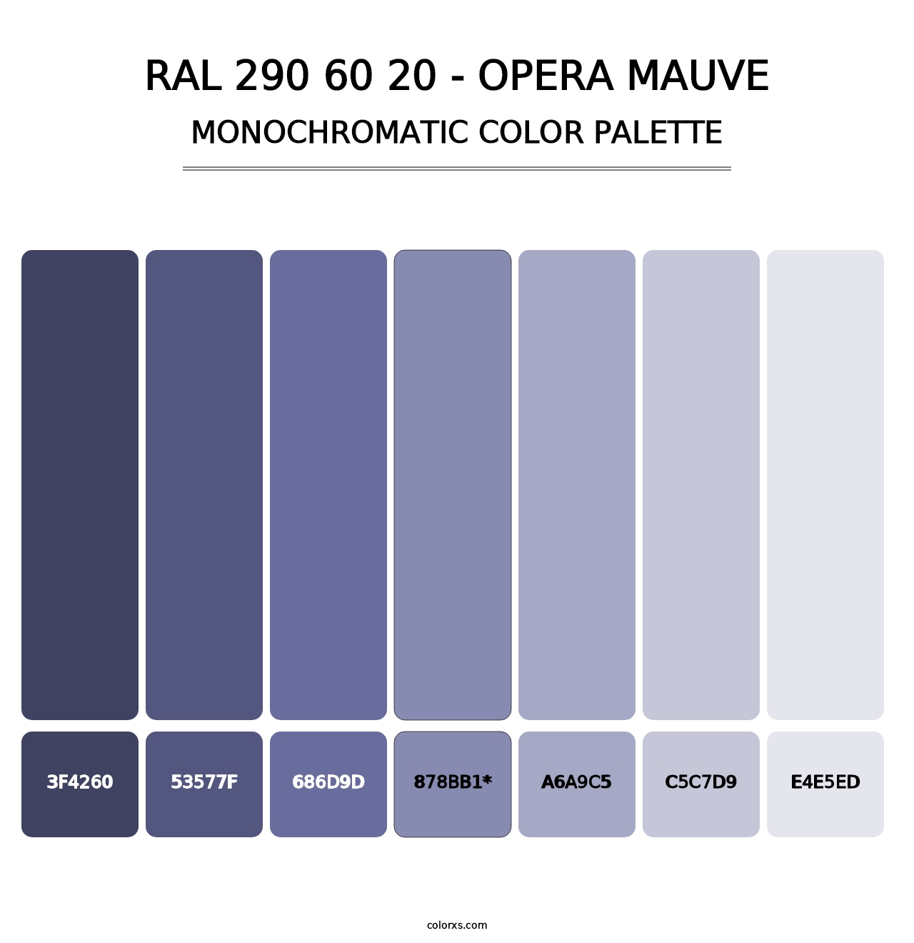 RAL 290 60 20 - Opera Mauve - Monochromatic Color Palette