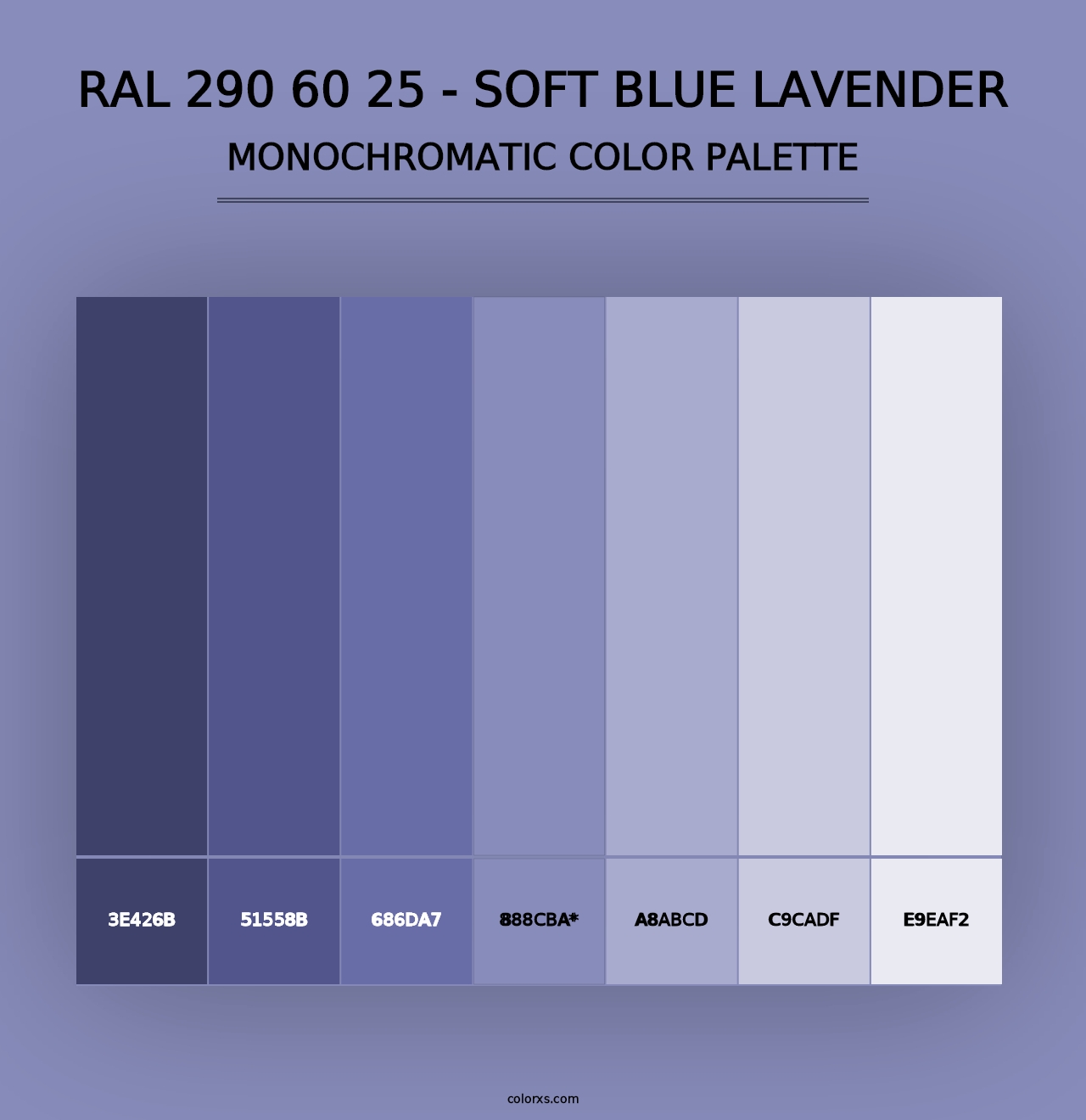 RAL 290 60 25 - Soft Blue Lavender - Monochromatic Color Palette