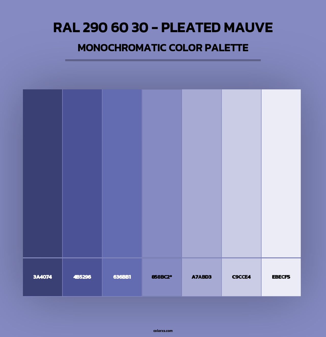 RAL 290 60 30 - Pleated Mauve - Monochromatic Color Palette