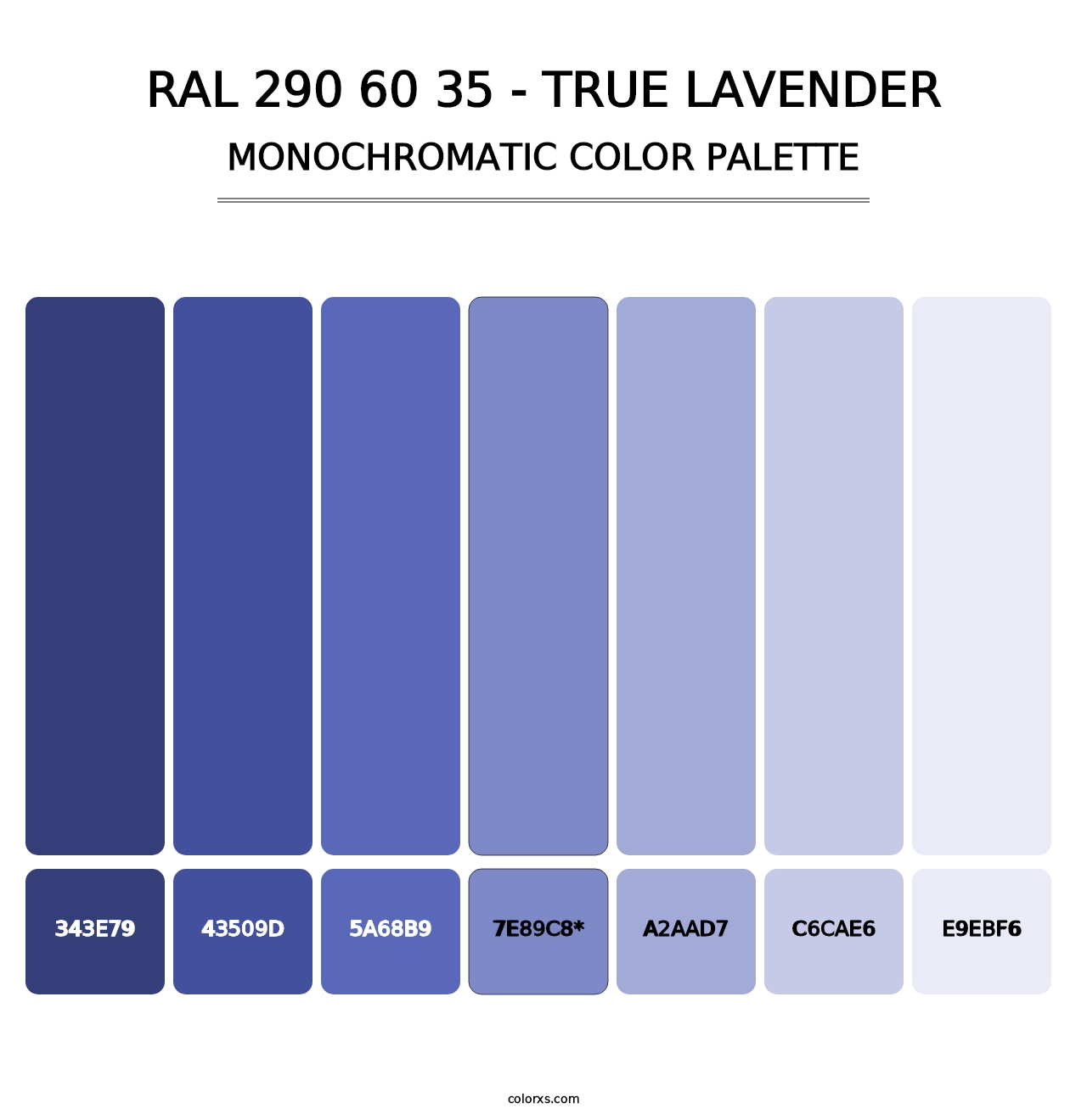 RAL 290 60 35 - True Lavender - Monochromatic Color Palette