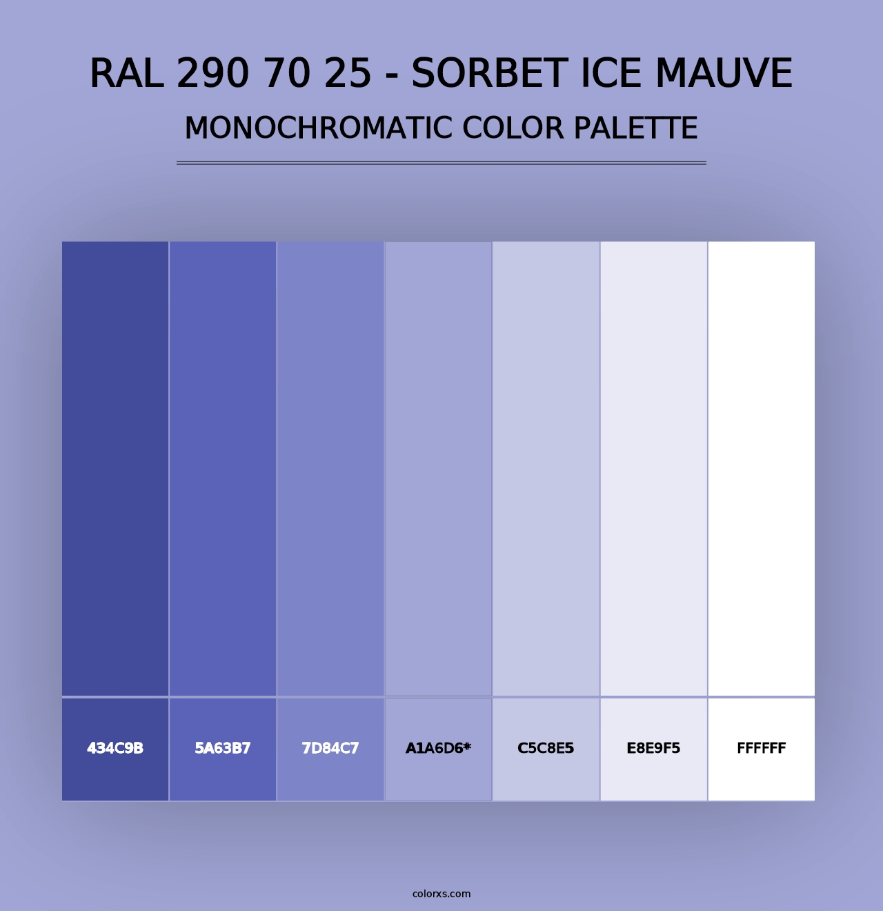 RAL 290 70 25 - Sorbet Ice Mauve - Monochromatic Color Palette