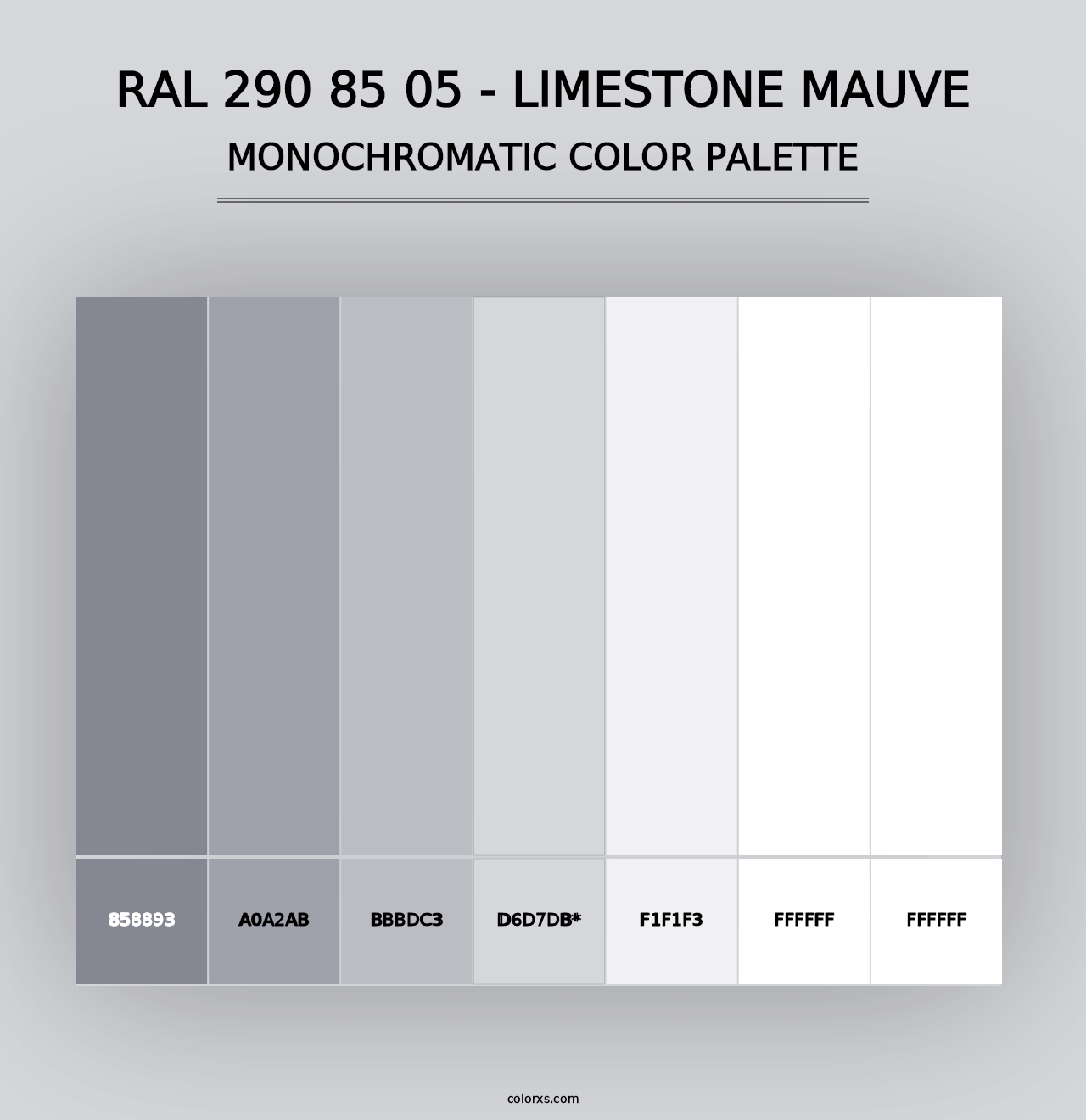 RAL 290 85 05 - Limestone Mauve - Monochromatic Color Palette