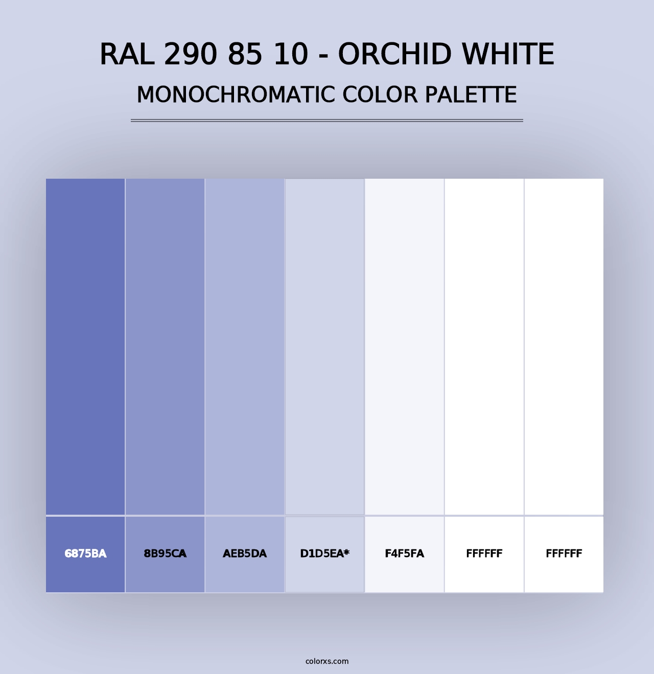 RAL 290 85 10 - Orchid White - Monochromatic Color Palette