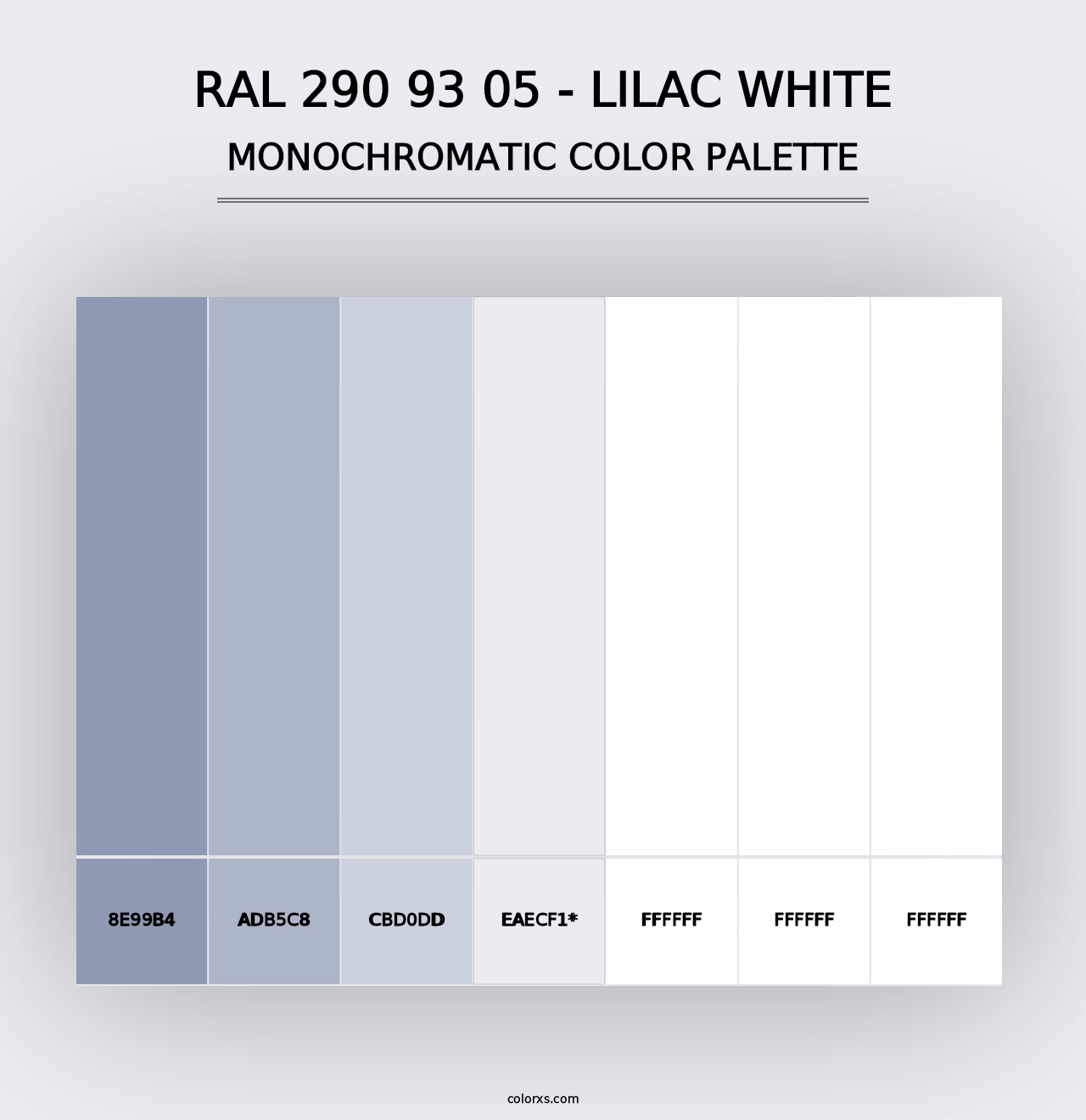 RAL 290 93 05 - Lilac White - Monochromatic Color Palette