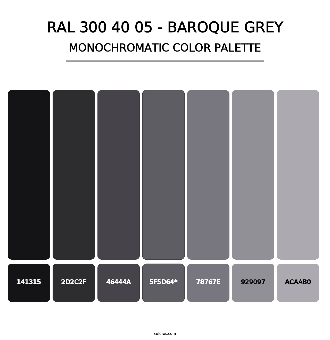 RAL 300 40 05 - Baroque Grey - Monochromatic Color Palette