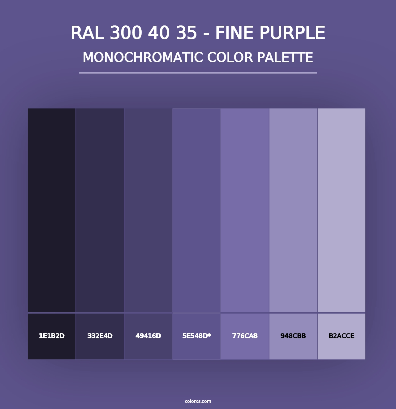 RAL 300 40 35 - Fine Purple - Monochromatic Color Palette