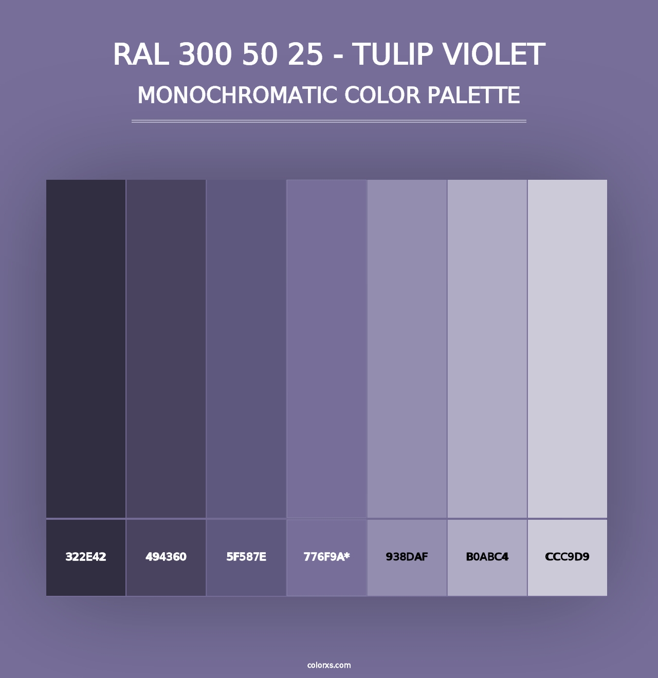 RAL 300 50 25 - Tulip Violet - Monochromatic Color Palette