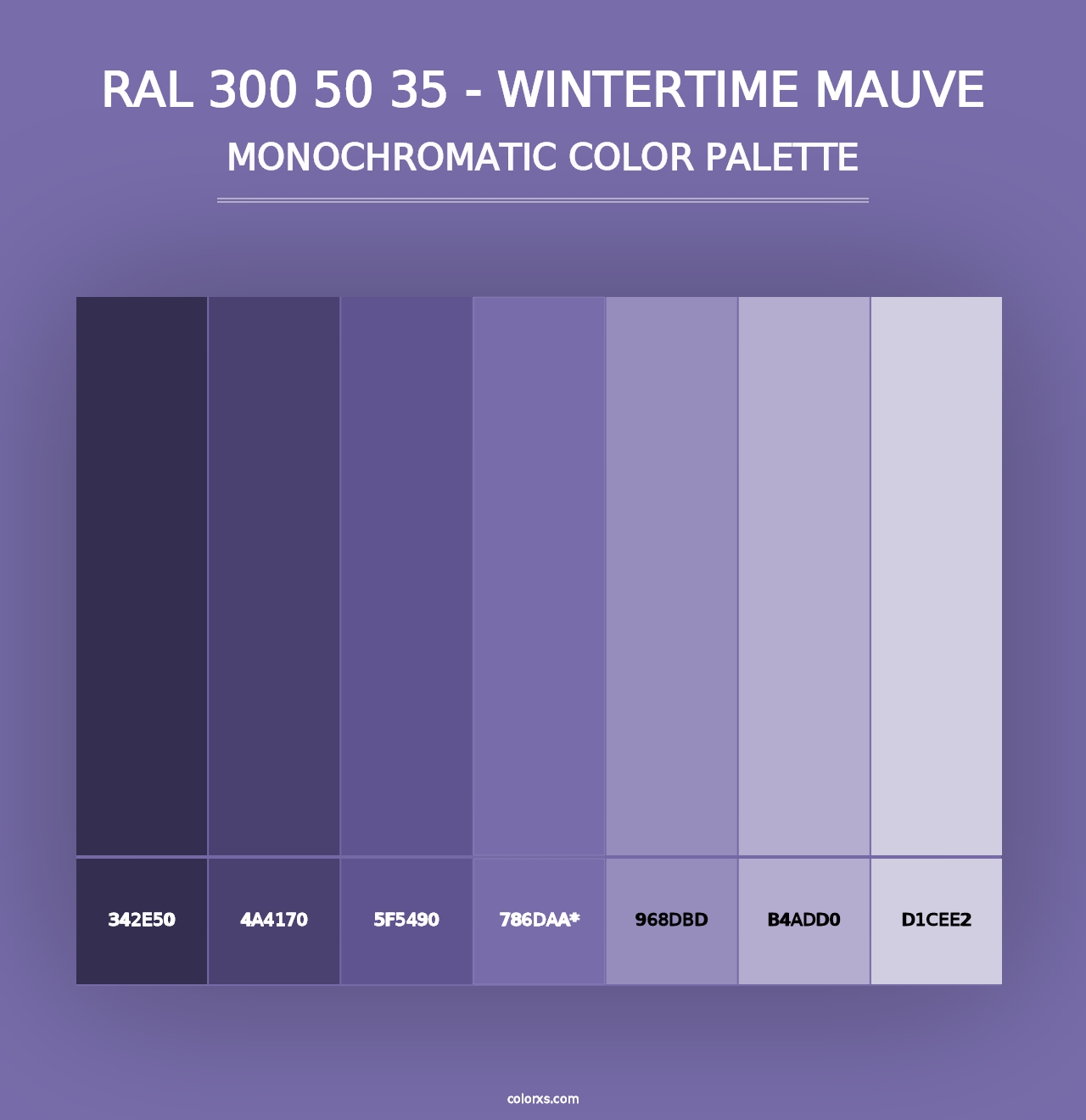 RAL 300 50 35 - Wintertime Mauve - Monochromatic Color Palette