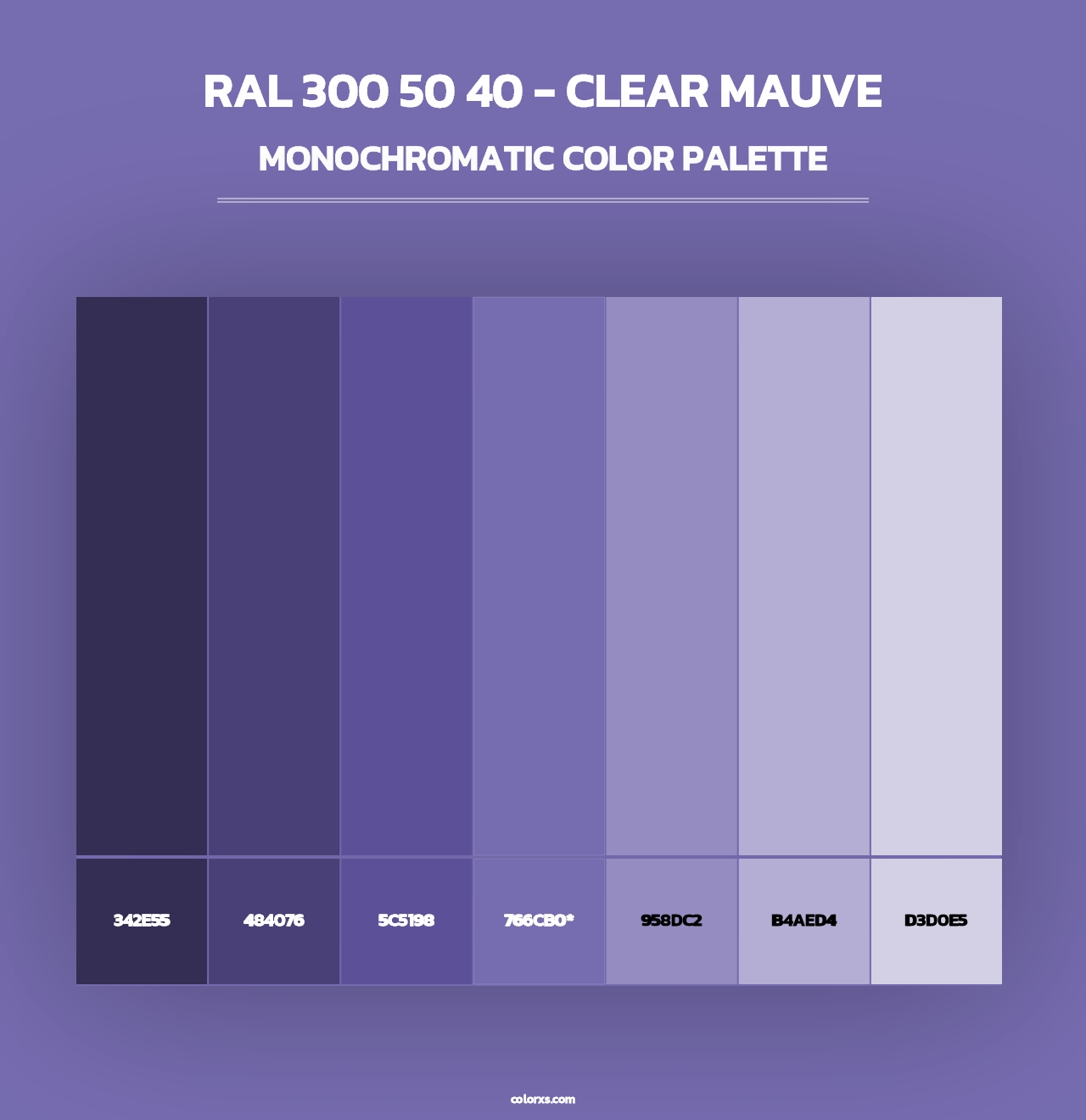 RAL 300 50 40 - Clear Mauve - Monochromatic Color Palette