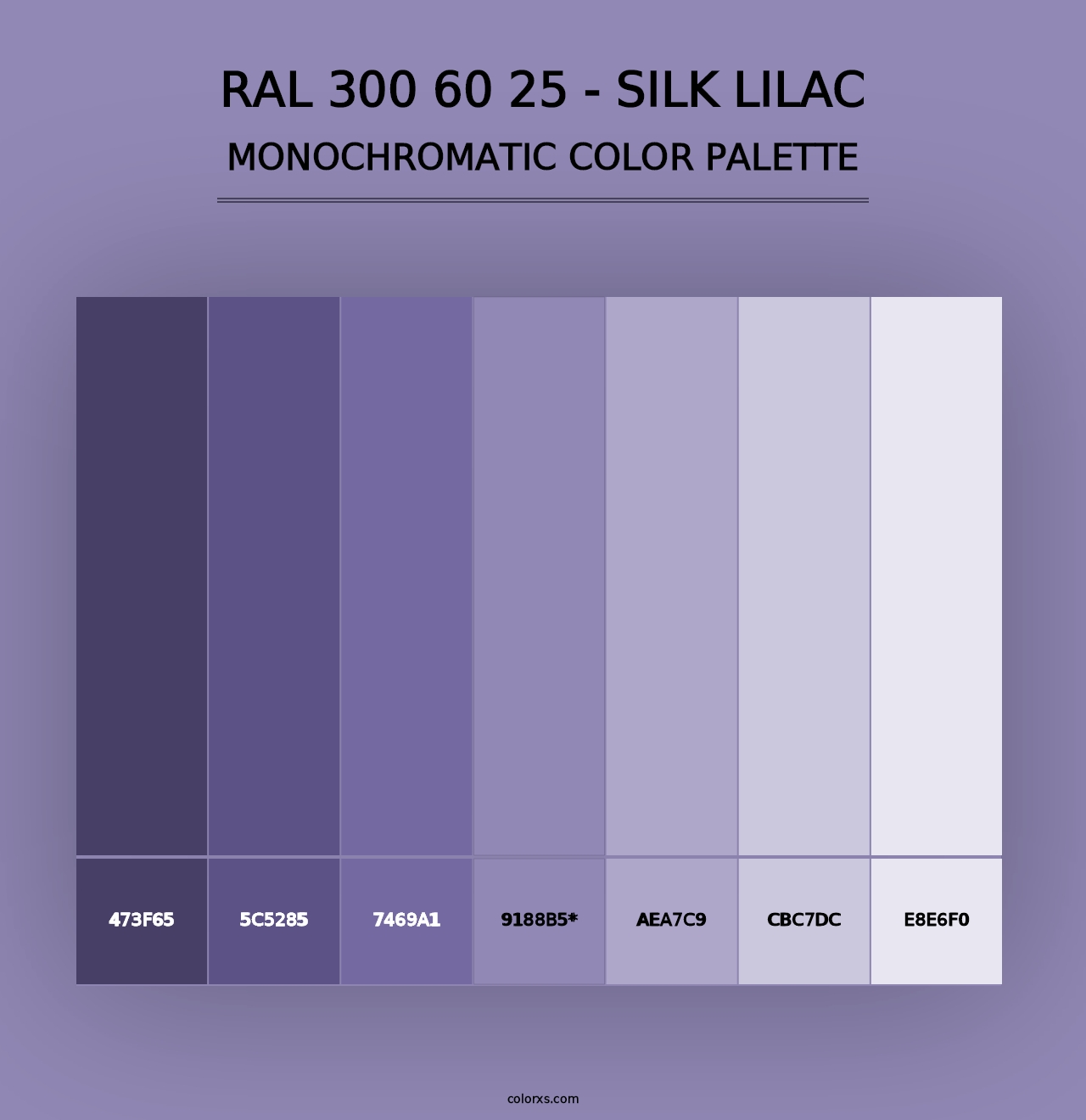 RAL 300 60 25 - Silk Lilac - Monochromatic Color Palette