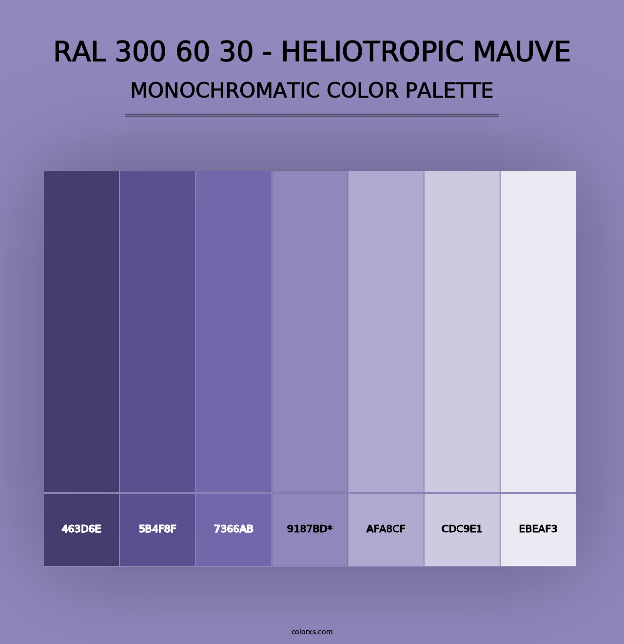 RAL 300 60 30 - Heliotropic Mauve - Monochromatic Color Palette