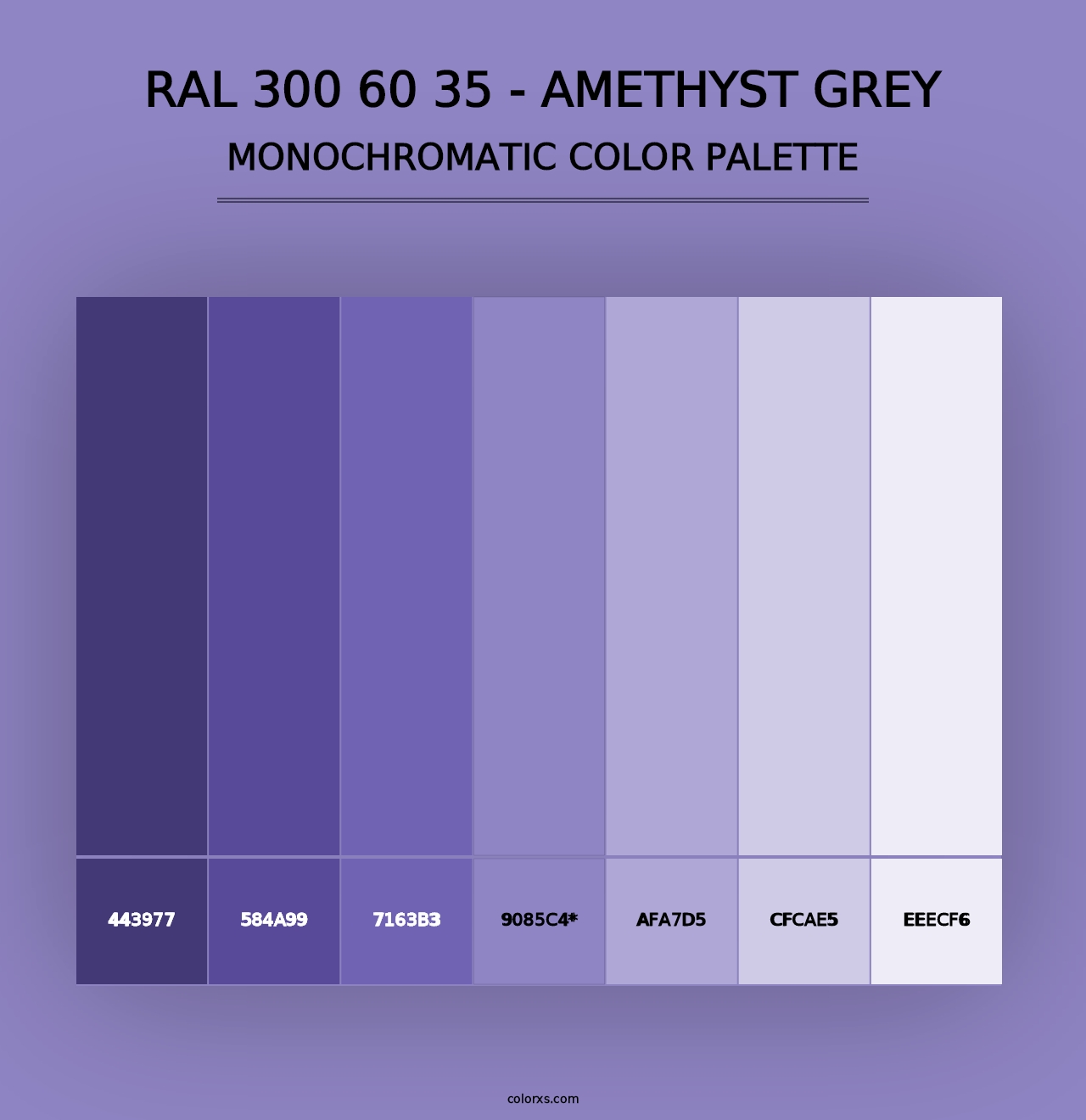 RAL 300 60 35 - Amethyst Grey - Monochromatic Color Palette