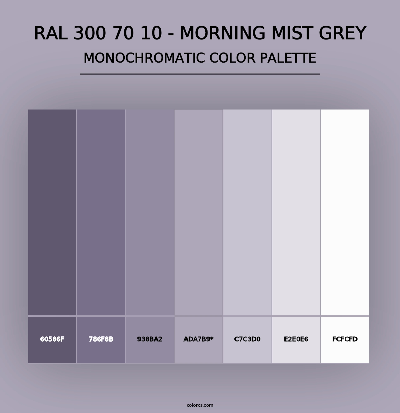 RAL 300 70 10 - Morning Mist Grey - Monochromatic Color Palette