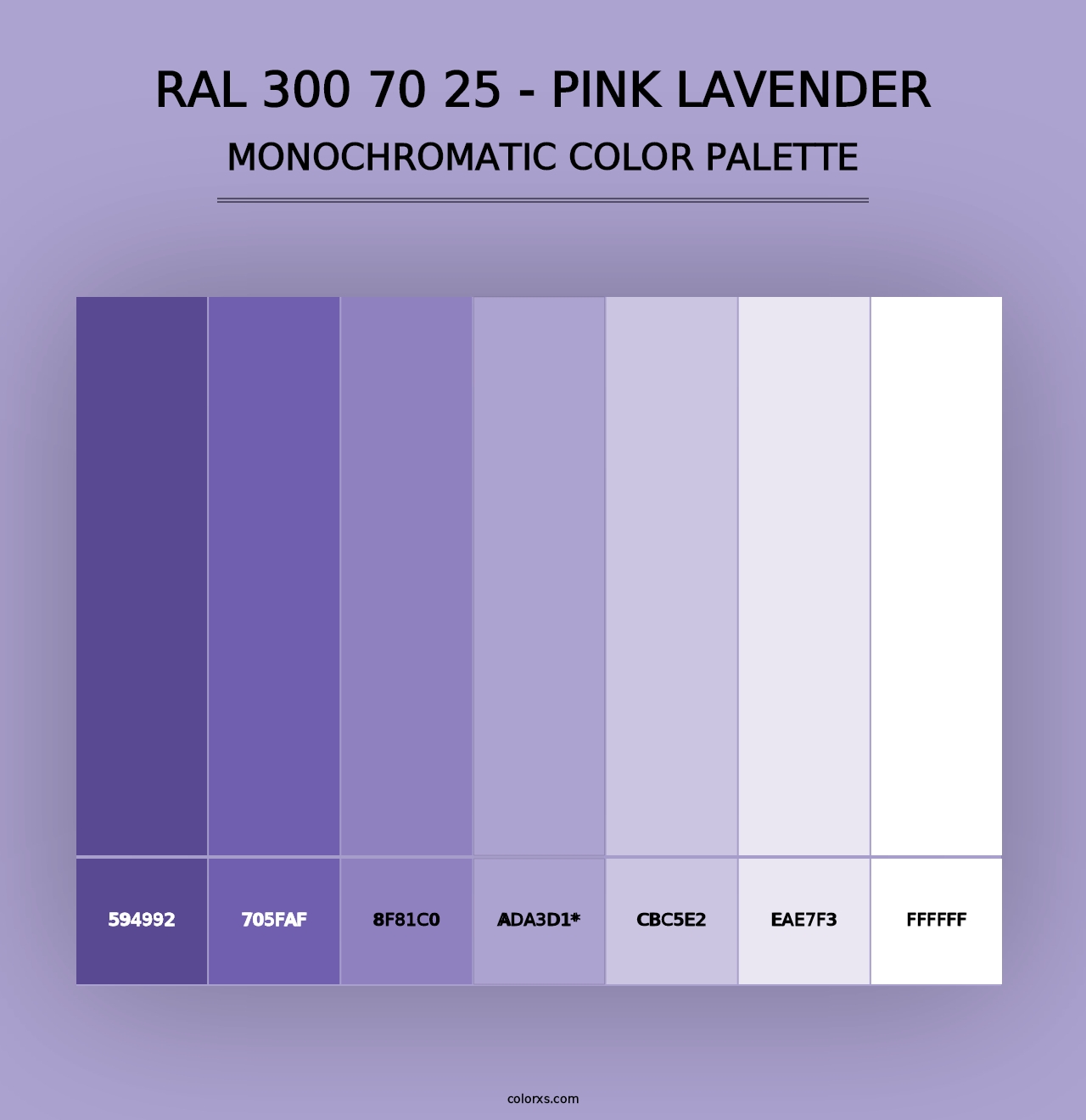 RAL 300 70 25 - Pink Lavender - Monochromatic Color Palette