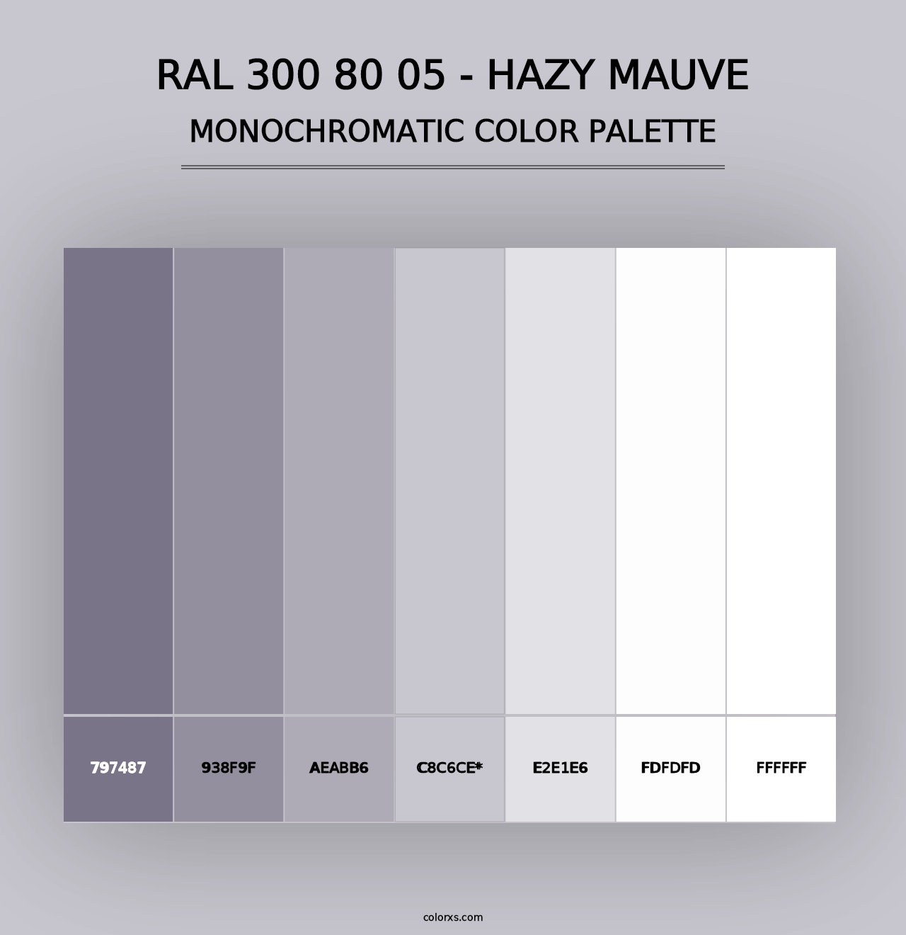 RAL 300 80 05 - Hazy Mauve - Monochromatic Color Palette