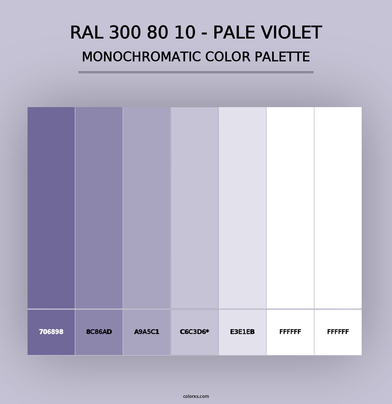 RAL 300 80 10 - Pale Violet - Monochromatic Color Palette