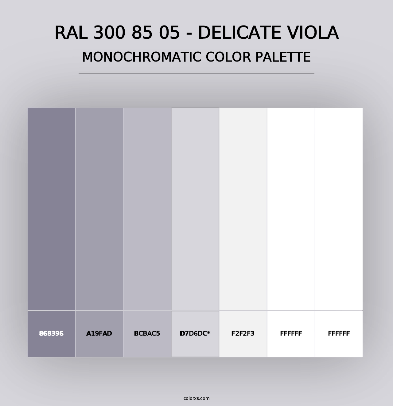 RAL 300 85 05 - Delicate Viola - Monochromatic Color Palette