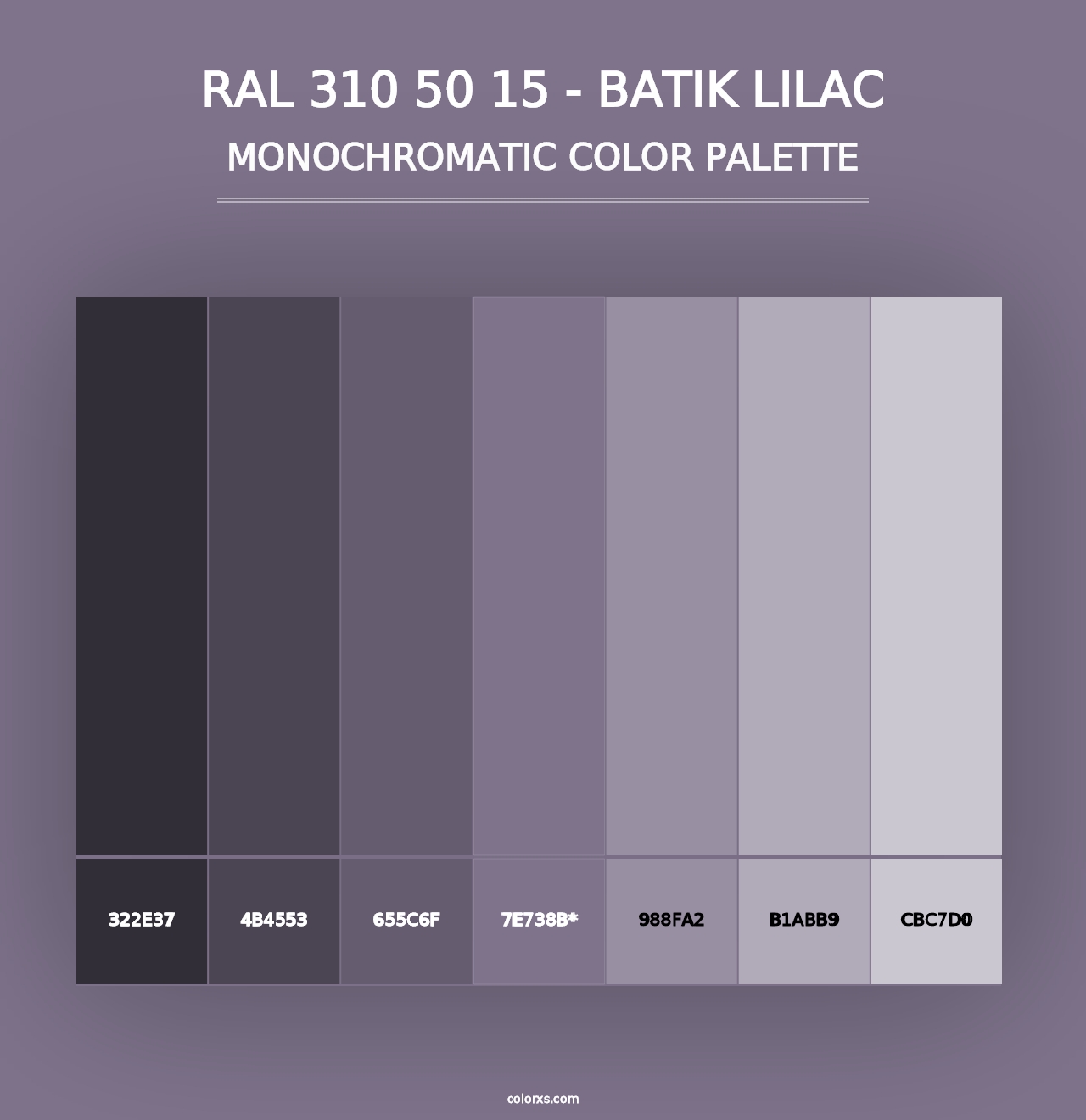 RAL 310 50 15 - Batik Lilac - Monochromatic Color Palette