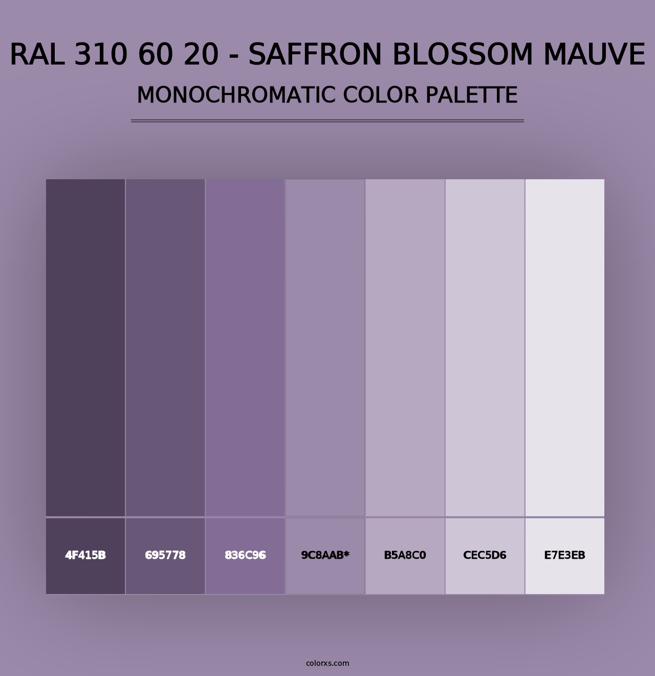 RAL 310 60 20 - Saffron Blossom Mauve - Monochromatic Color Palette