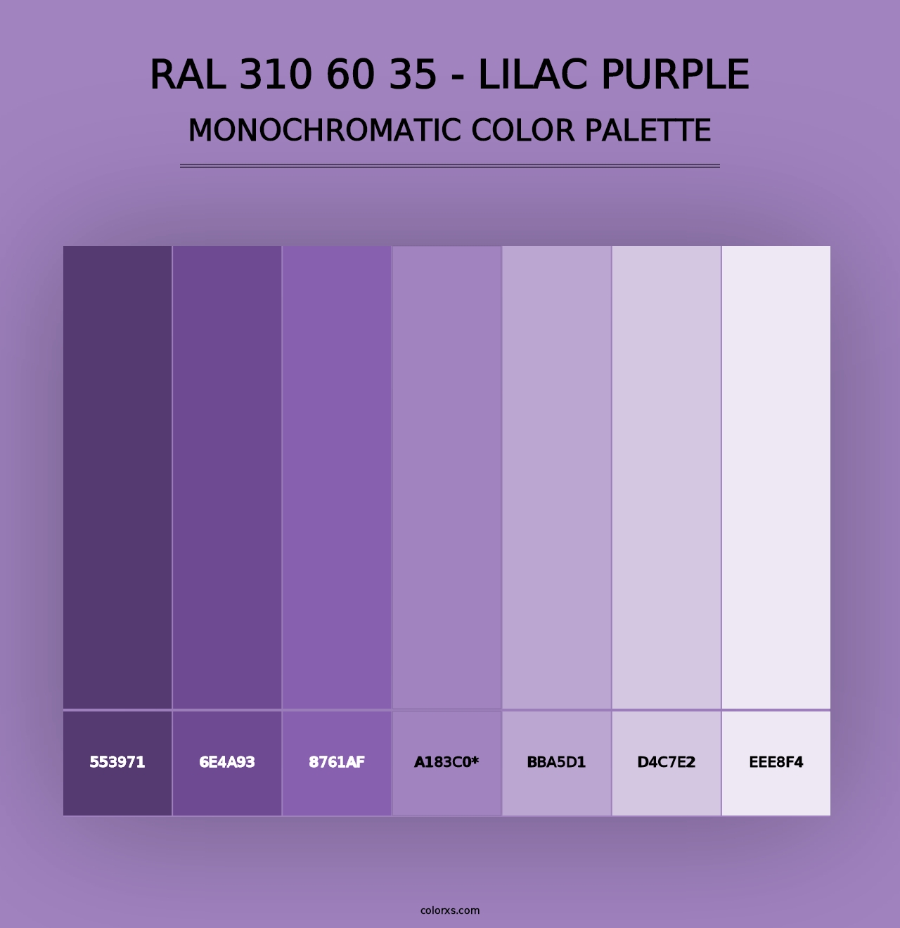 RAL 310 60 35 - Lilac Purple - Monochromatic Color Palette